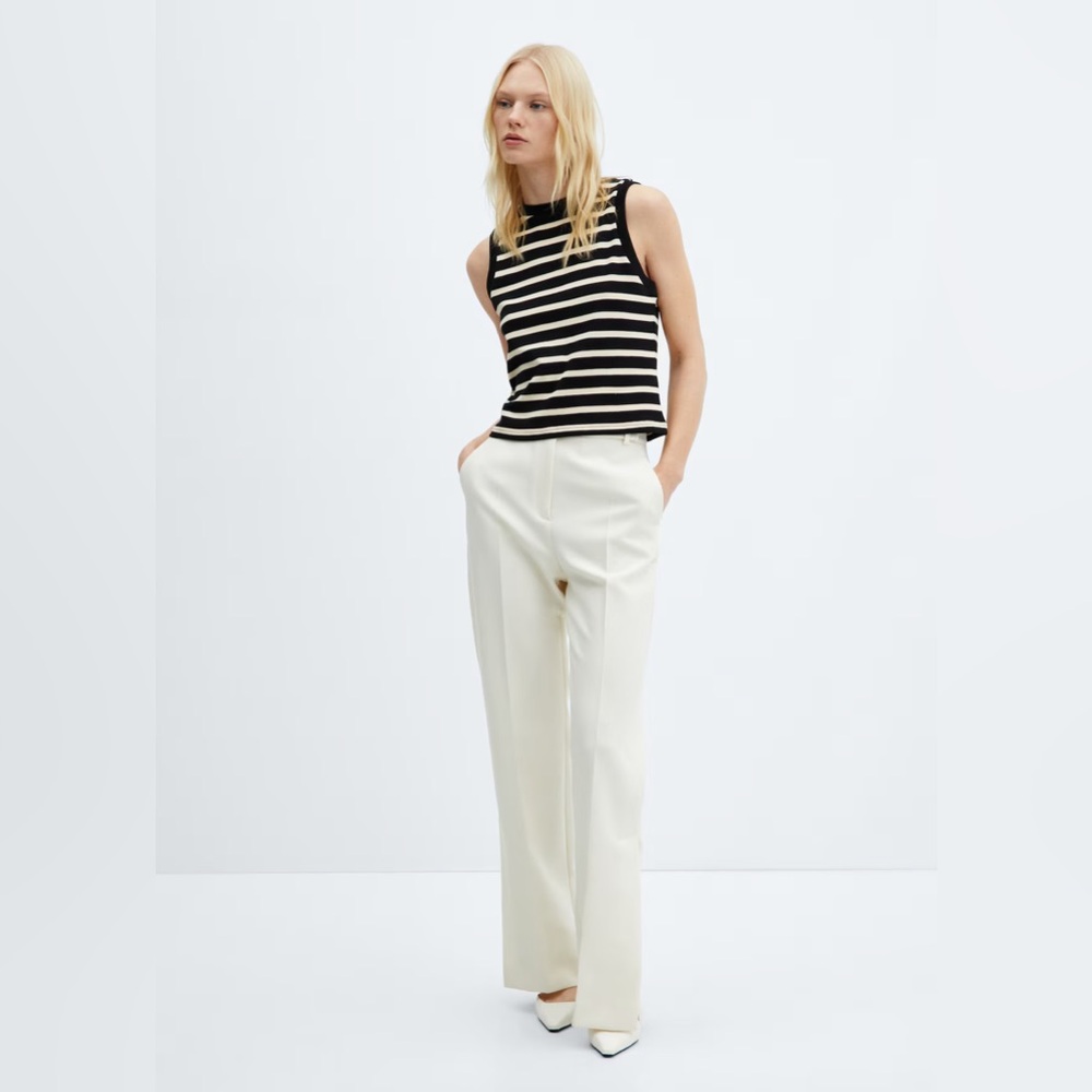 Mango Black and Cream Striped Tank Top - Picture 2 of 7